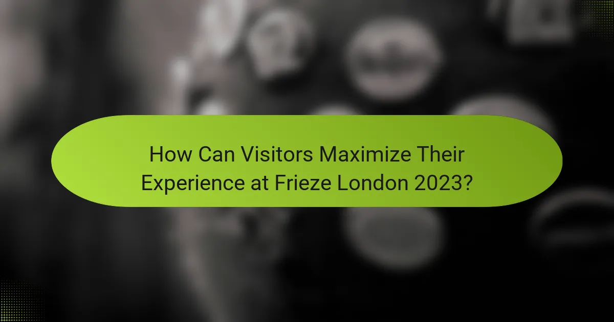 How Can Visitors Maximize Their Experience at Frieze London 2023?