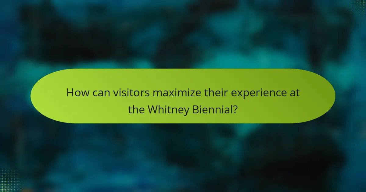 How can visitors maximize their experience at the Whitney Biennial?