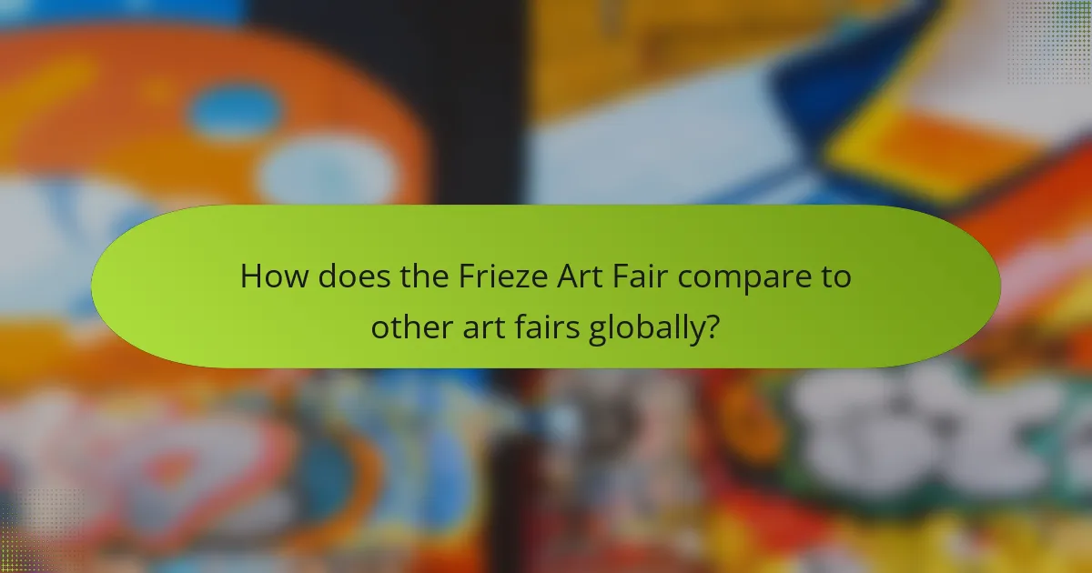 How does the Frieze Art Fair compare to other art fairs globally?