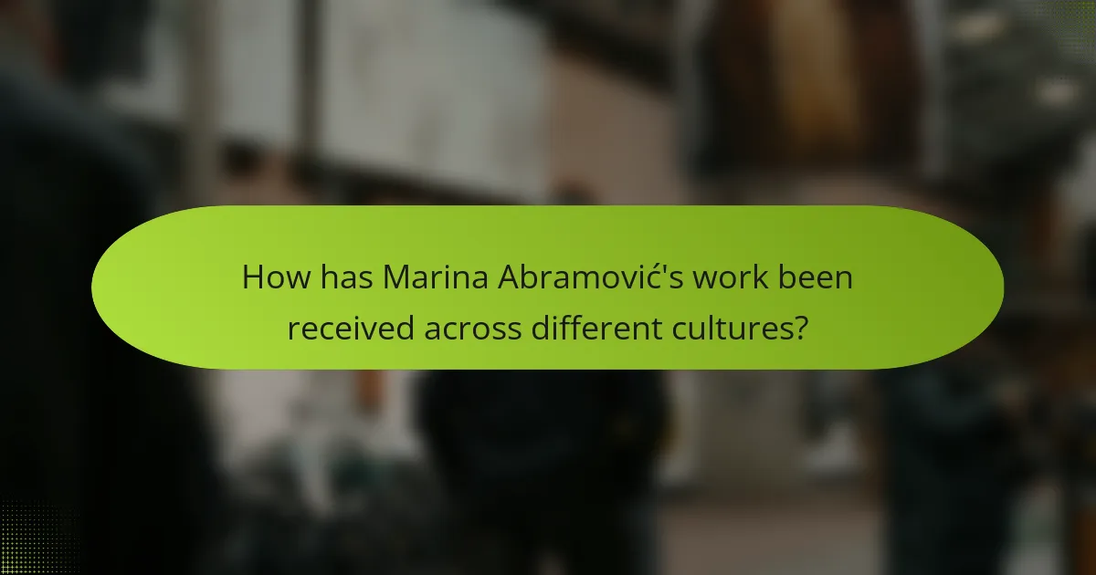 How has Marina Abramović's work been received across different cultures?