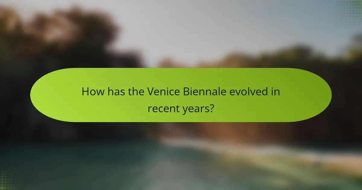 How has the Venice Biennale evolved in recent years?
