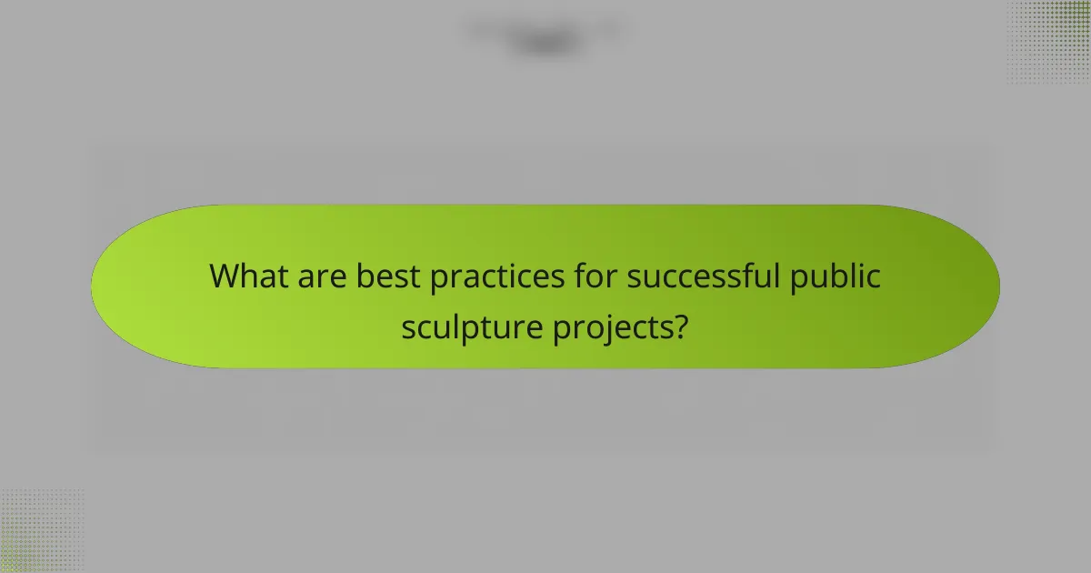 What are best practices for successful public sculpture projects?