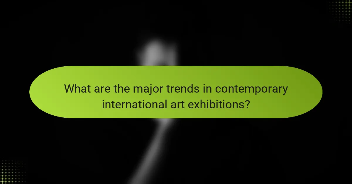 What are the major trends in contemporary international art exhibitions?