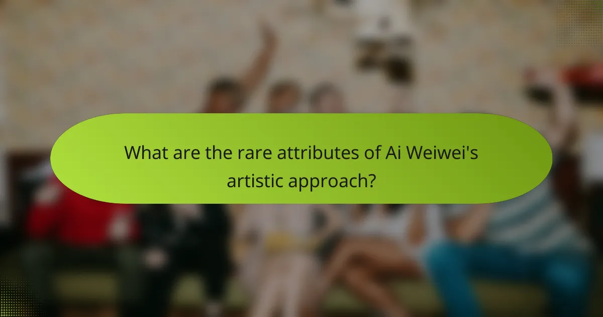 What are the rare attributes of Ai Weiwei's artistic approach?