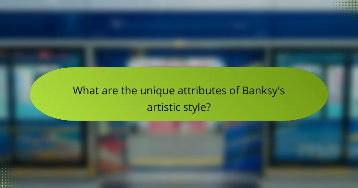 What are the unique attributes of Banksy's artistic style?