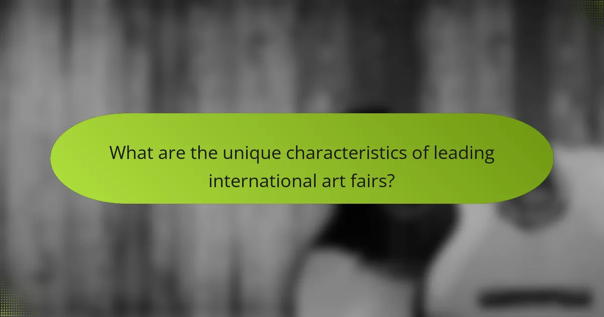 What are the unique characteristics of leading international art fairs?