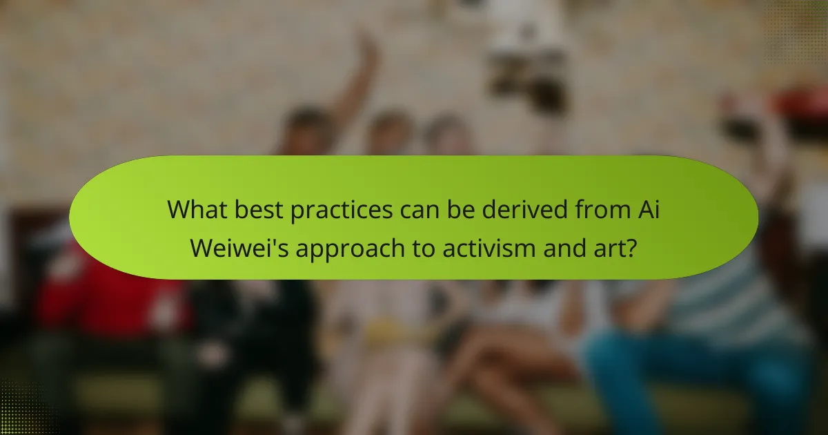 What best practices can be derived from Ai Weiwei's approach to activism and art?