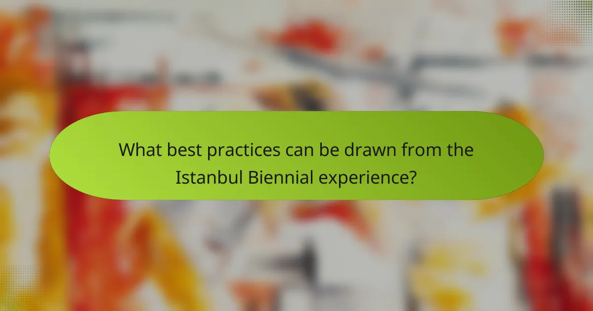 What best practices can be drawn from the Istanbul Biennial experience?