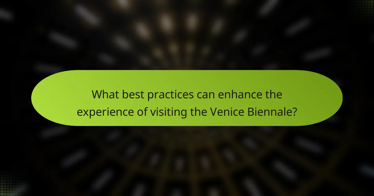 What best practices can enhance the experience of visiting the Venice Biennale?