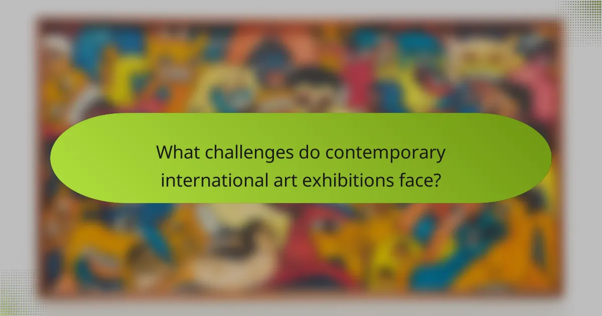 What challenges do contemporary international art exhibitions face?