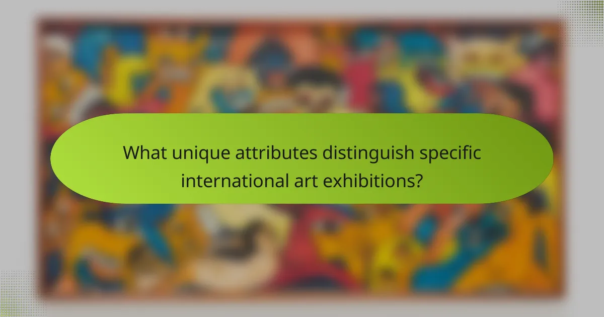 What unique attributes distinguish specific international art exhibitions?