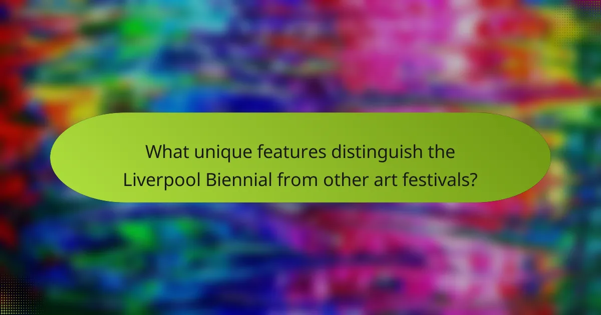 What unique features distinguish the Liverpool Biennial from other art festivals?