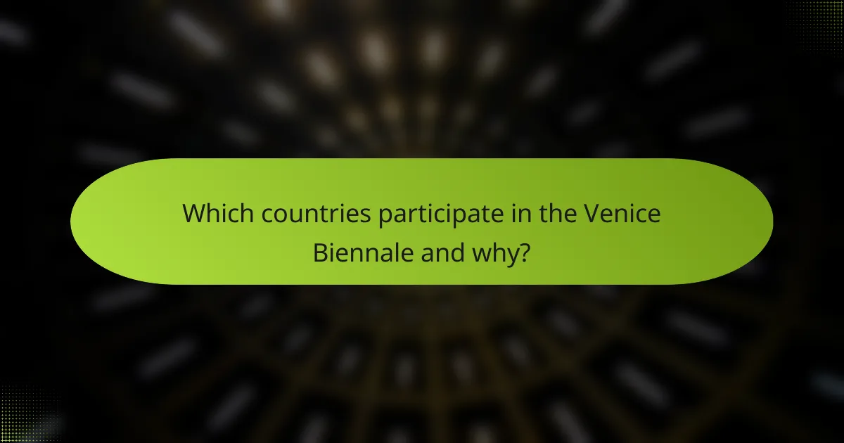Which countries participate in the Venice Biennale and why?