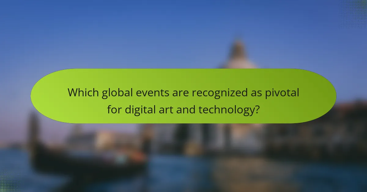 Which global events are recognized as pivotal for digital art and technology?