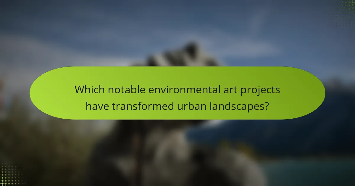 Which notable environmental art projects have transformed urban landscapes?