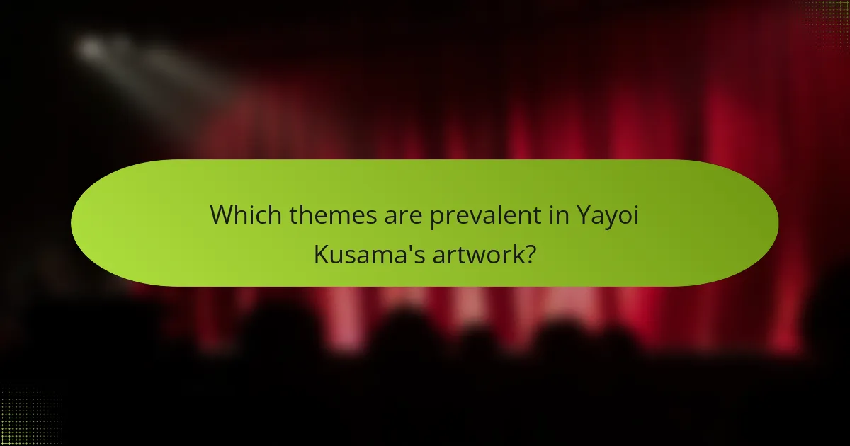 Which themes are prevalent in Yayoi Kusama's artwork?