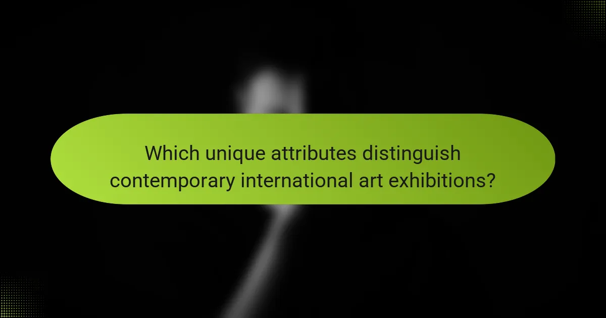 Which unique attributes distinguish contemporary international art exhibitions?